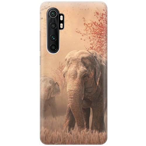 фото Силиконовый чехол на xiaomi mi note 10 lite / сяоми ми ноут 10 лайт с принтом "закатный песочный слон" gosso