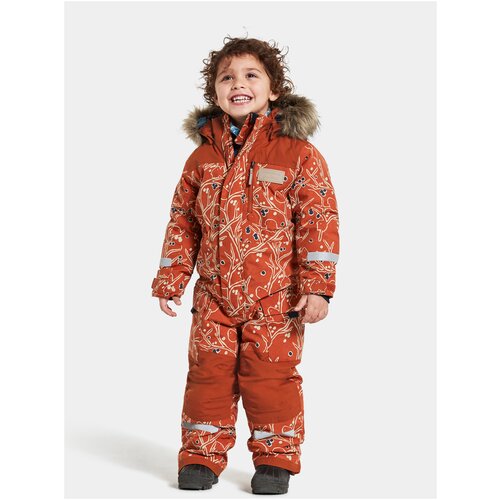 Комбинезон детский DIDRIKSONS POLARBJORNEN PR 504365 (506 снегири на оранжевом, 80)