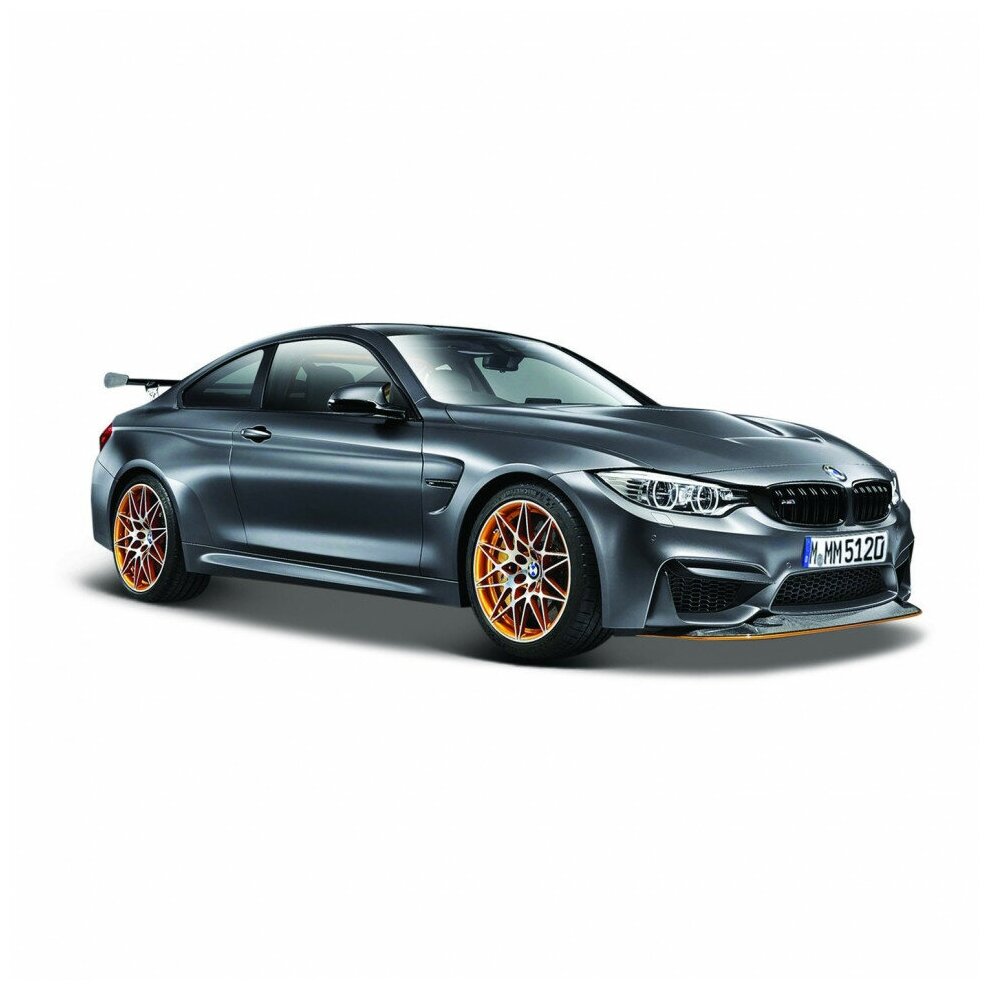 Машинка Maisto 1:24 BMW M4 GTS, черная с оранжевыми дисками - фото №11