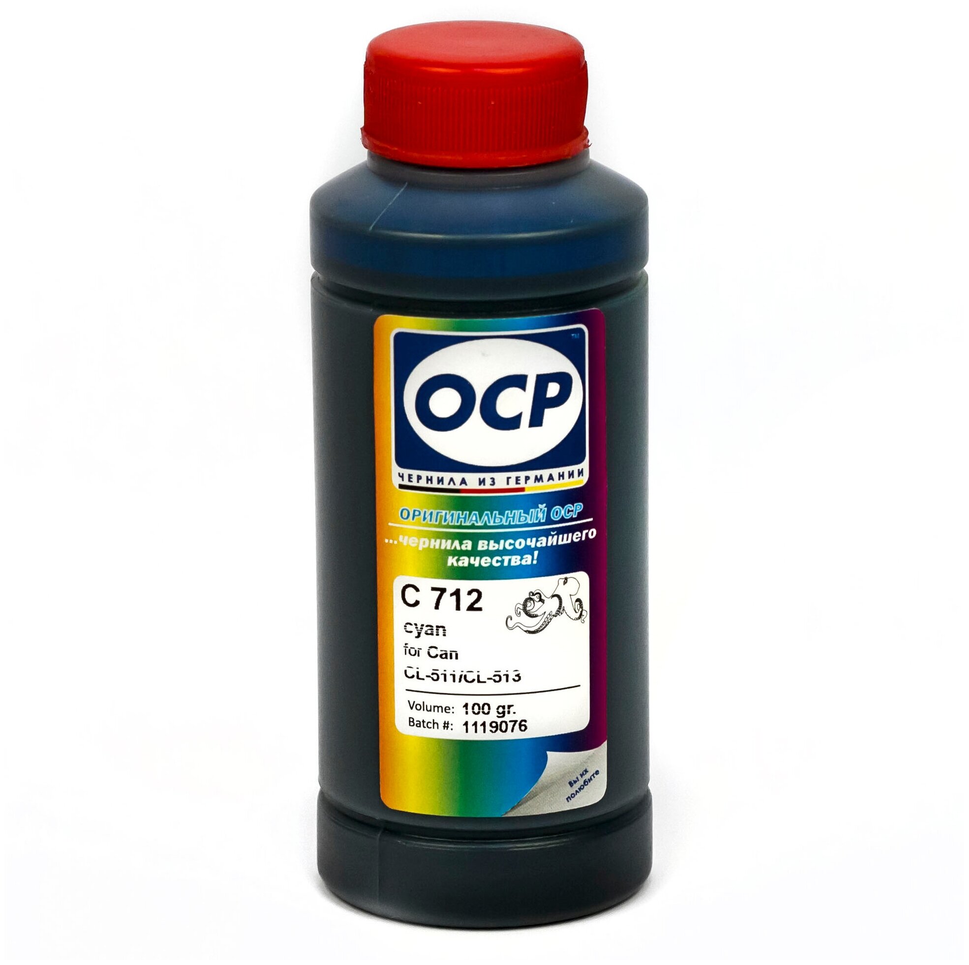 Чернила OCP C712 голубые водорастворимые для картриджей Canon CL-511 и CL-513 100мл.