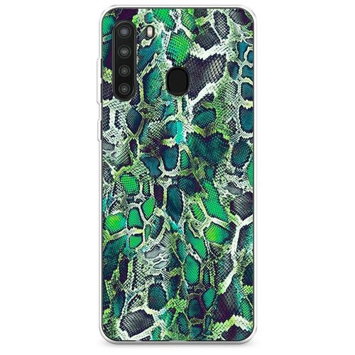 фото Силиконовый чехол "зеленая кожа змеи" на samsung galaxy a21 / самсунг гэлакси а21 case place
