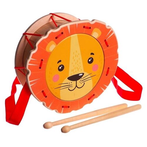 Игрушка детская барабан Львенок 11224 детская игрушка барабан на палочке с бусинами китайские барабанчики дамару