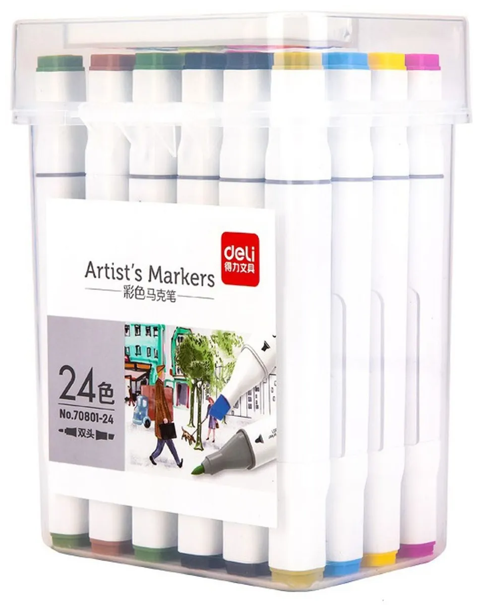 Набор маркеров для скетчинга Deli E70801-24 Color Emotion 24цв. (24шт.) - фото №1