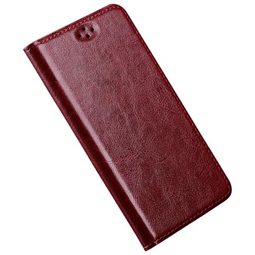 фото Чехол-книжка mypads premium для xiaomi redmi note 4 из качественной натуральной мраморной кожи буйвола прошитый элегантной прострочкой темно-коричневый с магнитной крышкой