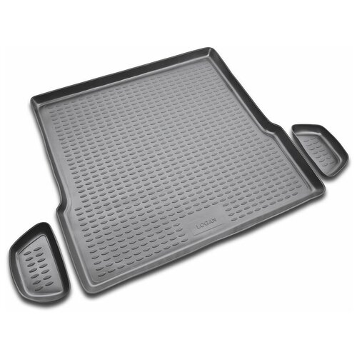 фото Коврик в багажник renault logan 1 2004-2015, сед. со вставками. 3 шт. (полиуретан, серый) nlc.41.05. b10g 18021