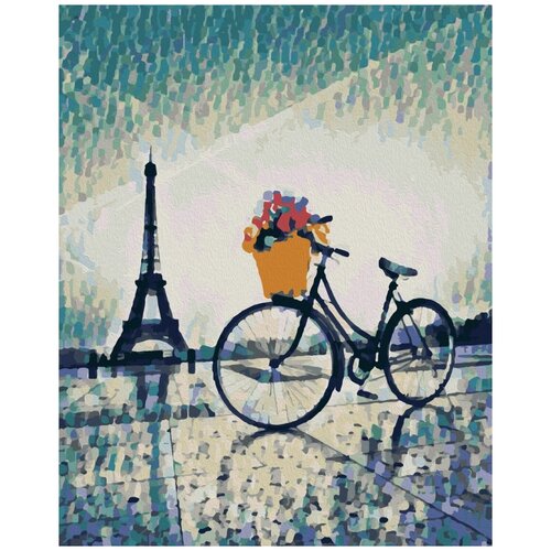 фото Картина по номерам артвентура «парижский велосипед» (холст на подрамнике, 50х40 см)