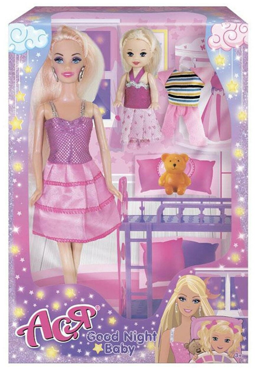 Набор ToysLab Кукла Ася Спокойной ночи, малышка, с мини-куклой