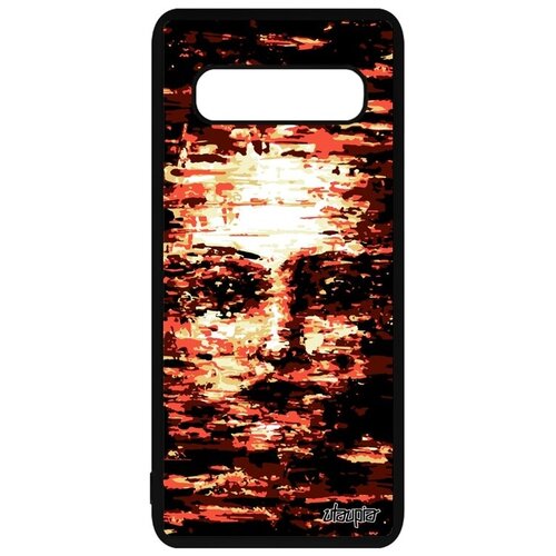 фото Защитный чехол на смартфон // galaxy s10 plus // "женское лицо" стиль создание, utaupia, оранжевый