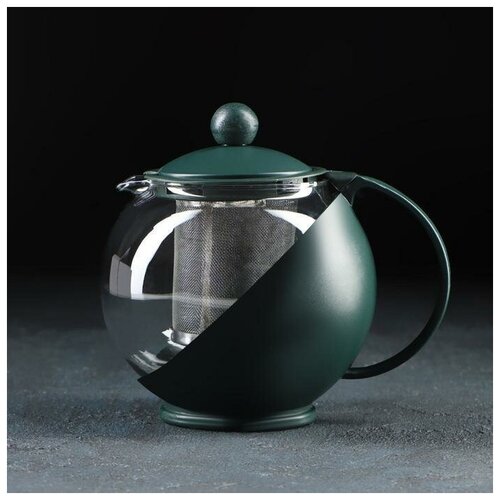 Чайник стеклянный заварочный Забота матовый, 700 мл, металлическое сито, цвета микс