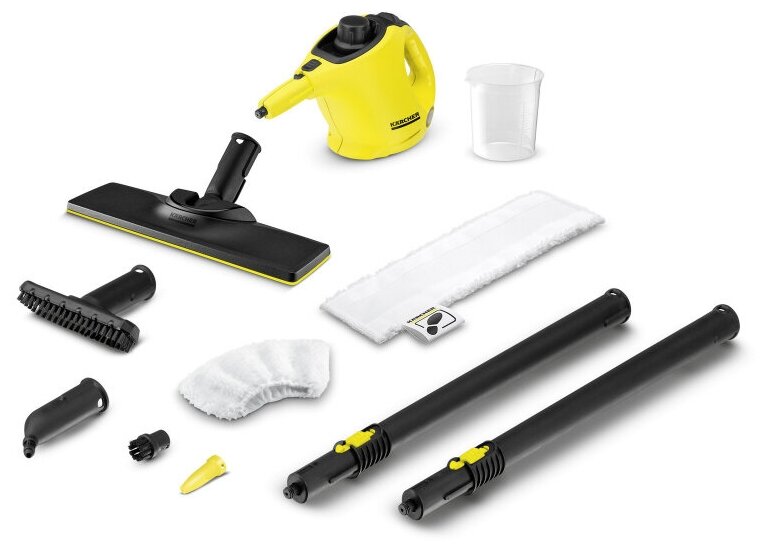 Пароочиститель ручной Karcher EasyFix SC 1 1050679, желтый + прочные латексные перчатки