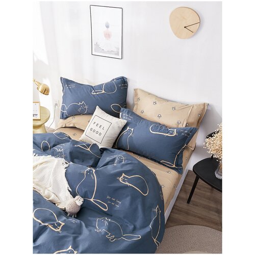 фото Постельное белье сказка "котики/котики (компаньон)" 2-спальный наволочка 50х70 см 2 шт простынь 240х215 см пододеяльник 175х215 см