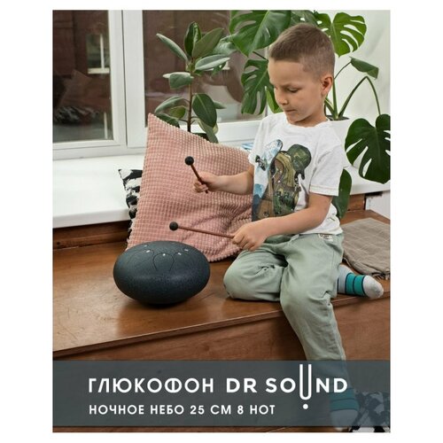 Глюкофон DR SOUND, глюкофон детский, язычковый барабан, 8 нот, 25 см.