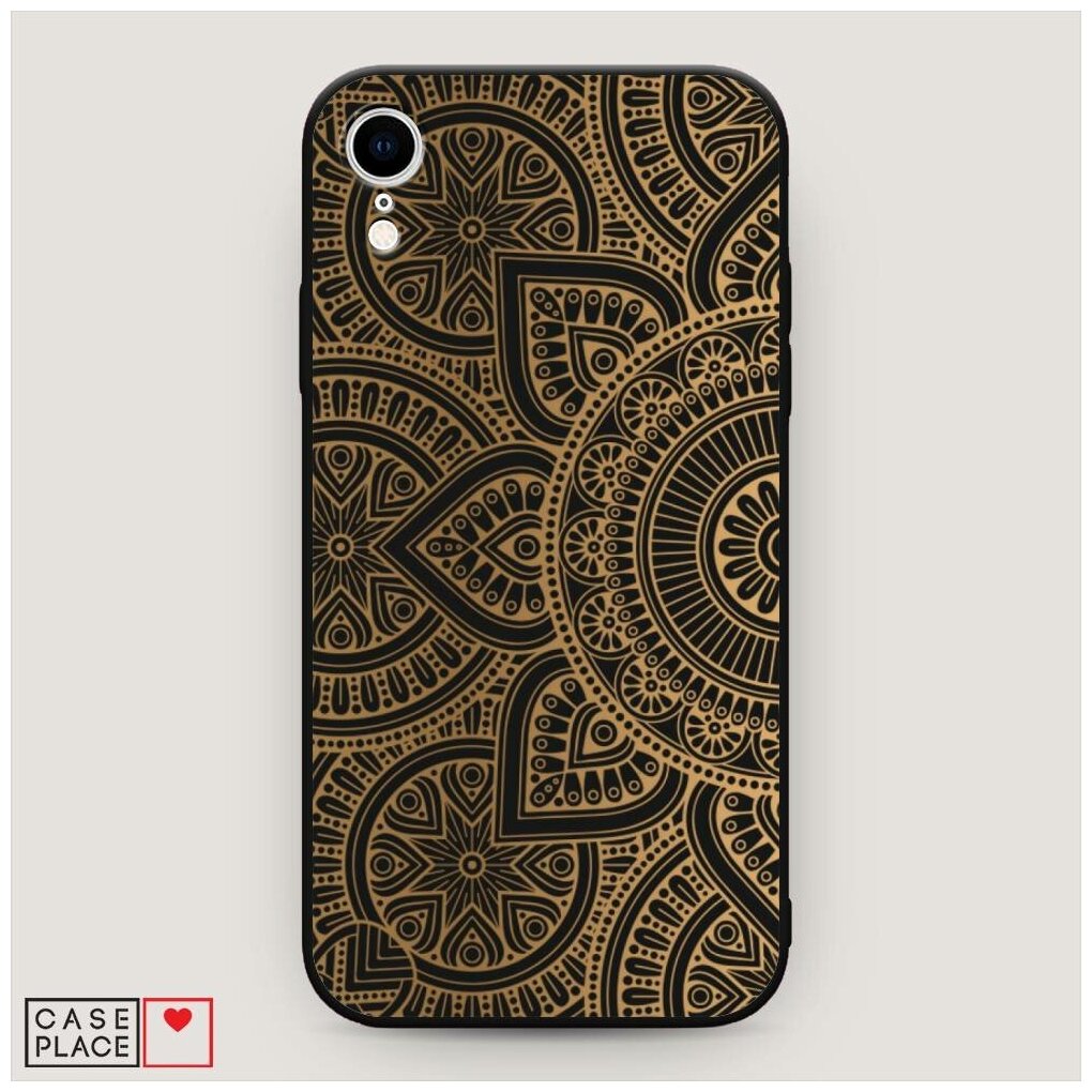 Матовый силиконовый чехол "Мандала графика" на Apple iPhone XR (10R) / Айфон Икс Р