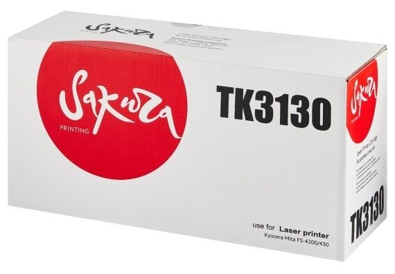 Картридж Sakura Printing SAKURA TK3130 для Kyocera Mita FS-4200/430, черный, 25000стр.