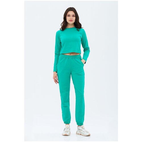 фото Костюм спортивный женский only luck весенний комплект топ и джоггеры из футера большие размеры для беременных tv-k03 мятный