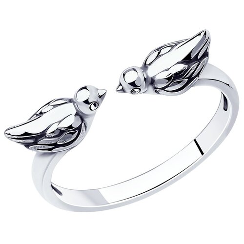 Кольцо Diamant, серебро, 925 проба, чернение, размер 18 кольцо diamant серебро 925 проба чернение золочение размер 18 5 серебряный