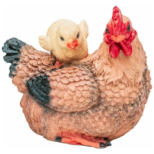 Фигура Курица Наседка с цыпленком H-25см, L-30см F1012