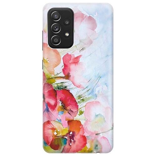 фото Ультратонкий силиконовый чехол-накладка для samsung galaxy a52 с принтом "акварельные цветы" gosso