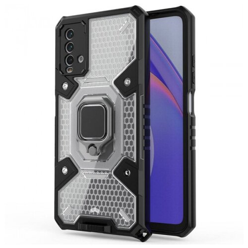 Honeycomb Armor Противоударный чехол с защитой камеры и кольцом для Xiaomi Redmi 9T honeycomb armor противоударный чехол с защитой камеры и кольцом для xiaomi mi 11 pro