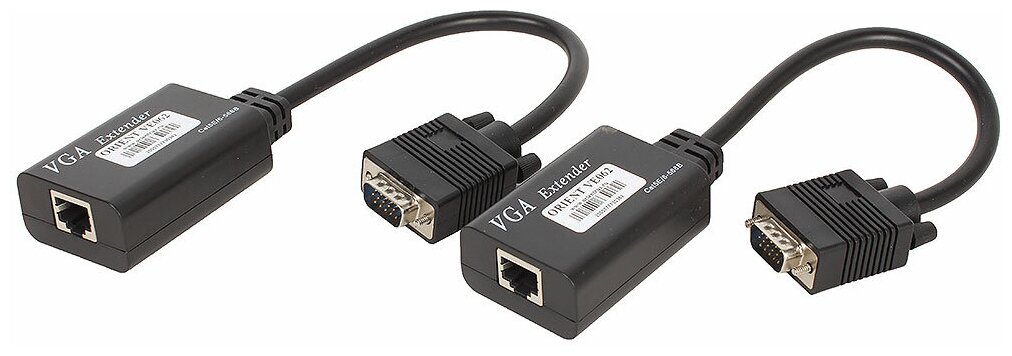 фото VGA extender Orient VE062, удлинитель до 60 м по витой паре, Full HD 1080p (1920x1080), подключается 1 кабель UTP Cat5e/6, не требуется внешнее питани