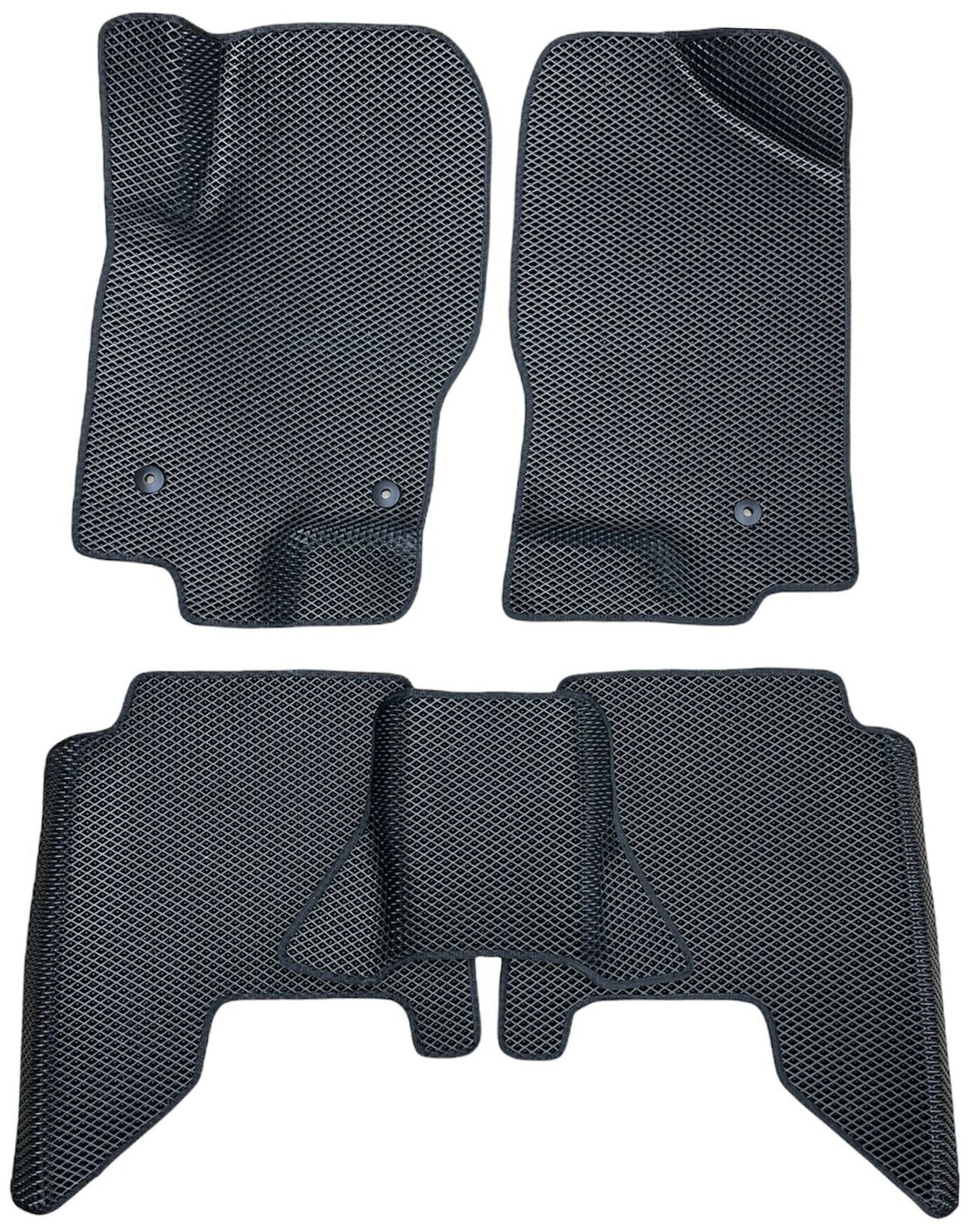 Автомобильные коврики ЕВА / EVA для Nissan Pathfinder III 2010-2014 / Ниссан Патфайндер 3 / 2D 2Д без выреза / черный-черный