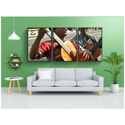 фото Набор модулных постеров для интерьера "музыкант, музыка, инструмент" 60x90 см. в тубусе, без рамки lotsprints