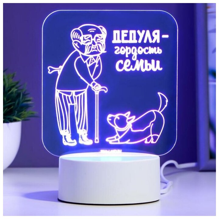 Светильник "Любимый дедушка" LED RGB от сети - фотография № 3