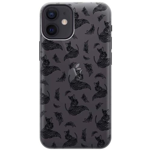 Силиконовый чехол на Apple iPhone 12 Mini / Эпл Айфон 12 мини с рисунком Foxes and feathers силиконовый чехол на apple iphone 12 12 pro эпл айфон 12 12 про с рисунком foxes and feathers