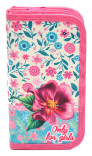 Проф-Пресс Пенал 3-секц, печать на ткани милые цветы на бежевом (190х105)