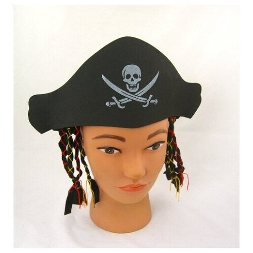 фото Шляпа пирата с косичками, размер: 48 (арт. пт470) i-brigth company