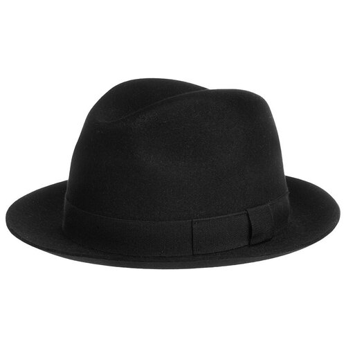 фото Шляпа трилби laird, шерсть, утепленная, размер 57, черный