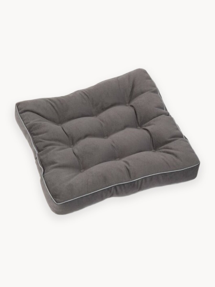 Подушка 40x40 см для стула, Bio-Line "Икеа", для стула, квадратной формы, велюр, серый