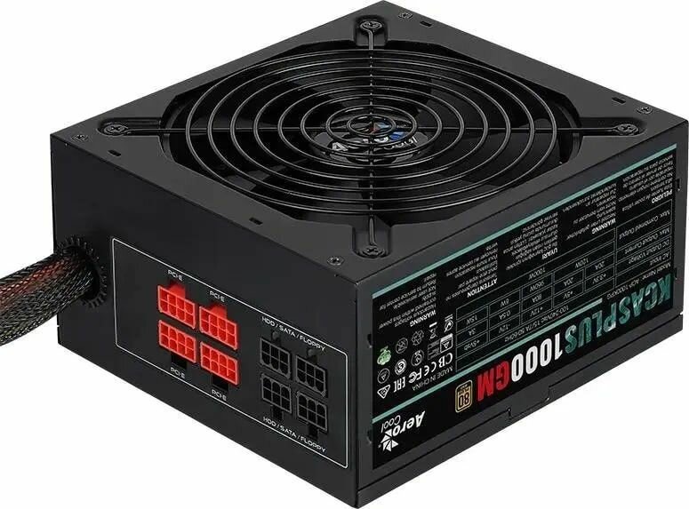 Блок питания Aerocool KCAS PLUS 1000GM V2, 1000Вт, 140мм, черный acpg-kpk0fec.12