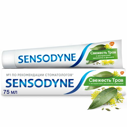 Набор из 3 штук Зубная паста Sensodyne Свежесть трав 75мл зубная паста sensodyne свежесть трав 75 мл 2 шт