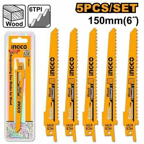 Полотно для сабельной пилы INGCO 150 мм 5 шт