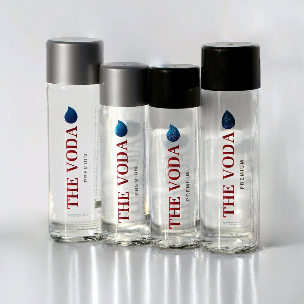 "THE VODA Премиум" - природная газированная вода в стеклянной бутылке, 0,5л, 12шт