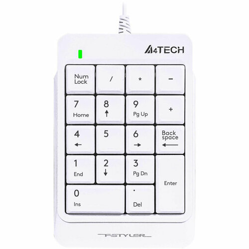 Клавиатура A4Tech Fstyler FK13P цифровой блок USB slim дноут FK13P WHITE 1777631 107600₽
