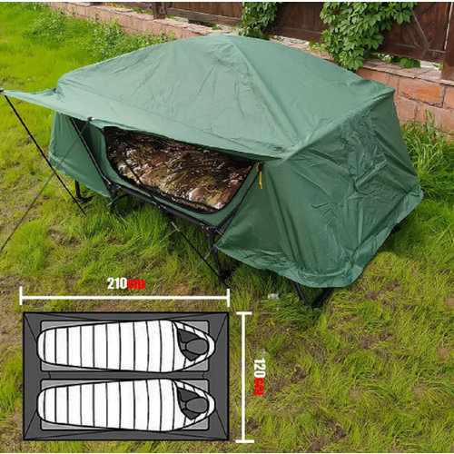 Палатка раскладушка для рыбалки 2- местная Terbo Mir Camping CF0-941, 2 входа, нагрузка 300 кг