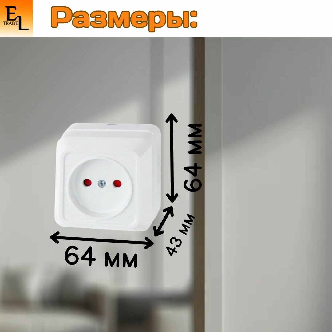 Розетка TDM Ладога 2П открытой установки с з/ш IP20 10А белый TDM Electric - фото №10