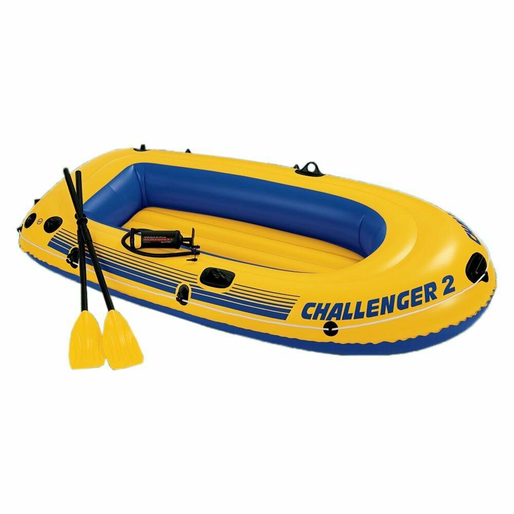 INTEX Лодка надувная Challenger 2 Set 3 камеры, 236x114x41см, до 200 кг весла/насос 68367