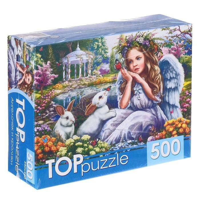 Puzzle-500 "Ангелочек и кролики" (ХК500-6309) Konigspuzzle - фото №4