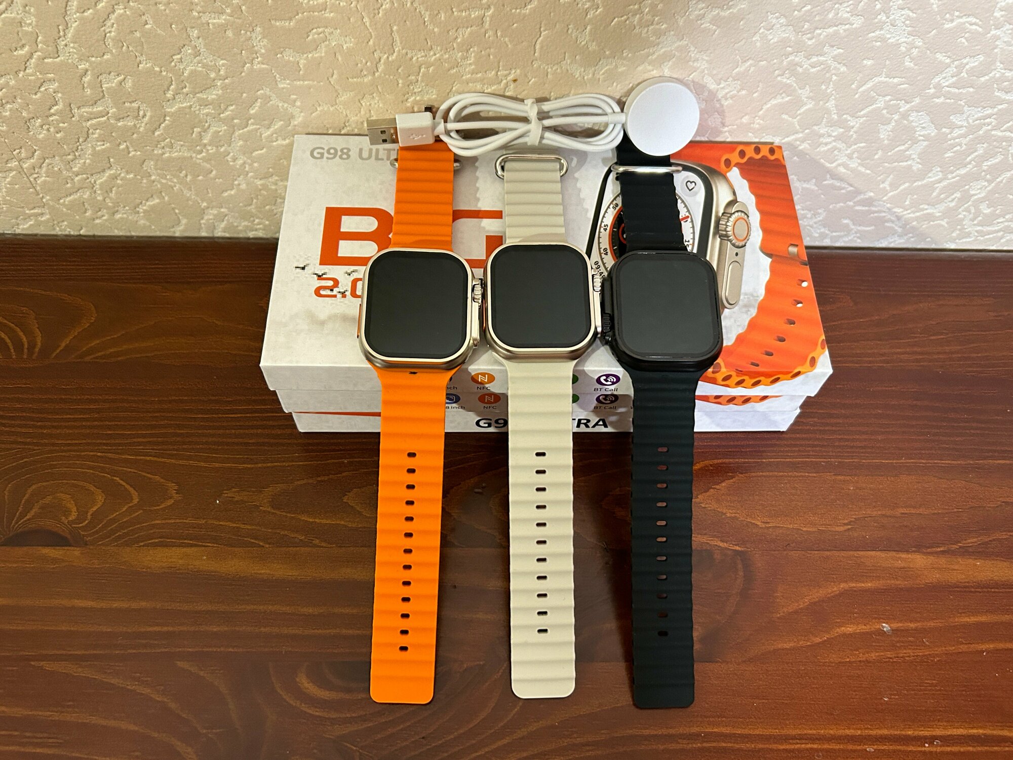 Умные часы "G98 Ultra" с дизайном Apple Watch Ultra, оранжевые