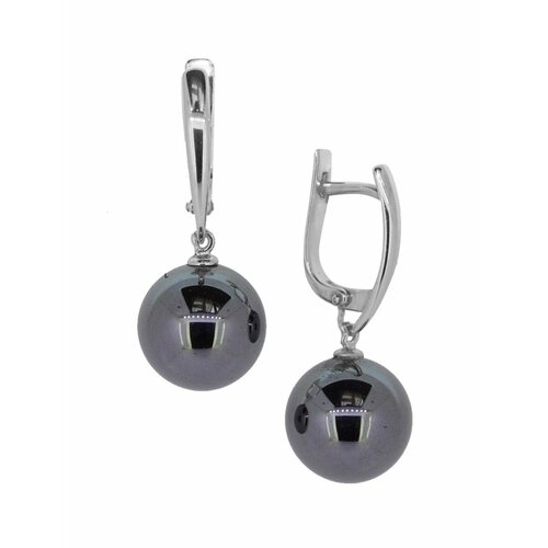 Комплект серег Игуана, серебро, 925 проба, родирование, длина 3 см, черный