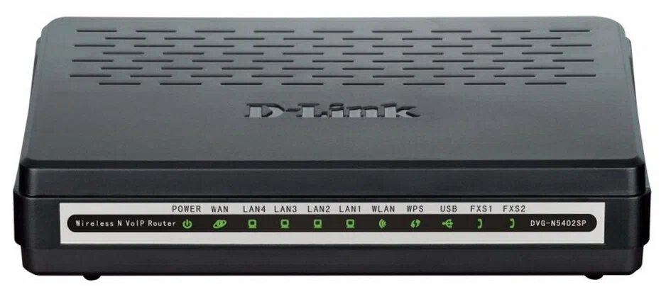 VOIP маршрутизатор D-link DVG-N5402SP/2S1U, 1 порт USB, 2 порта FXS