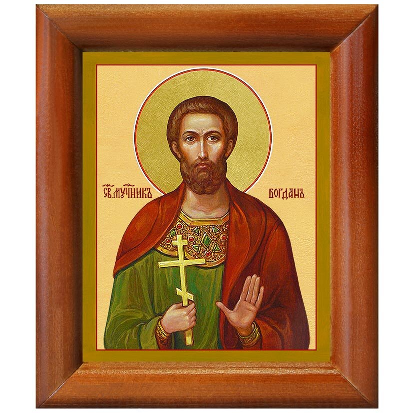 Мученик Феодот (Богдан) Анкирский, икона в деревянной рамке 8*9,5 см