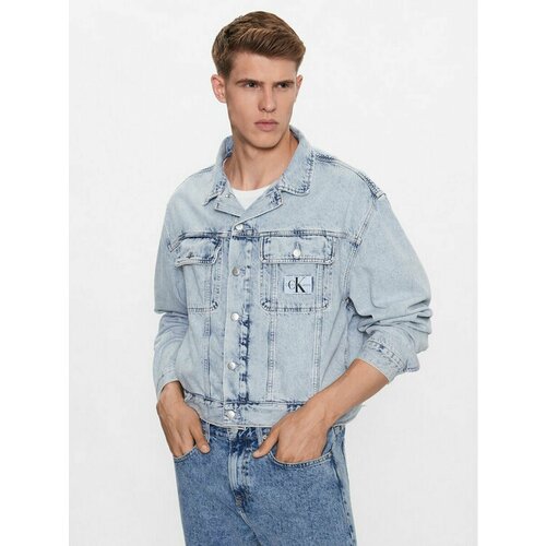 Куртка Calvin Klein Jeans, размер L [INT], голубой джинсовая куртка calvin klein jeans размер m [int] синий