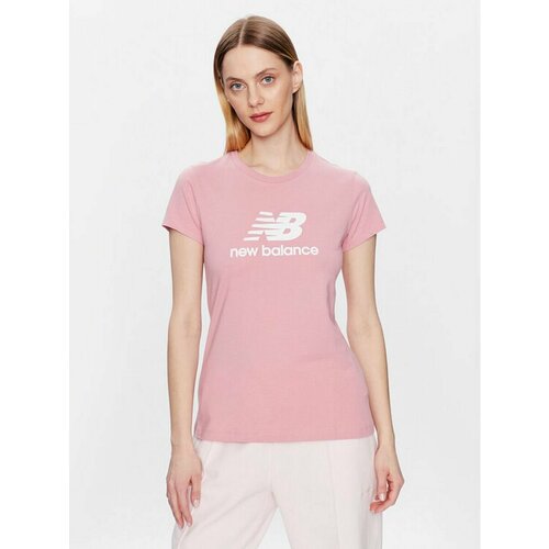 Футболка New Balance, размер L [INT], розовый футболка new balance nb essentials stacked logo tee женщины wt91546 vvo m