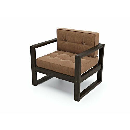 Кресло астер-с, коричневая-венге, рогожка, деревянное, мягкое, для дачи, для кафе и бара, на веранду, в террасу, для бани