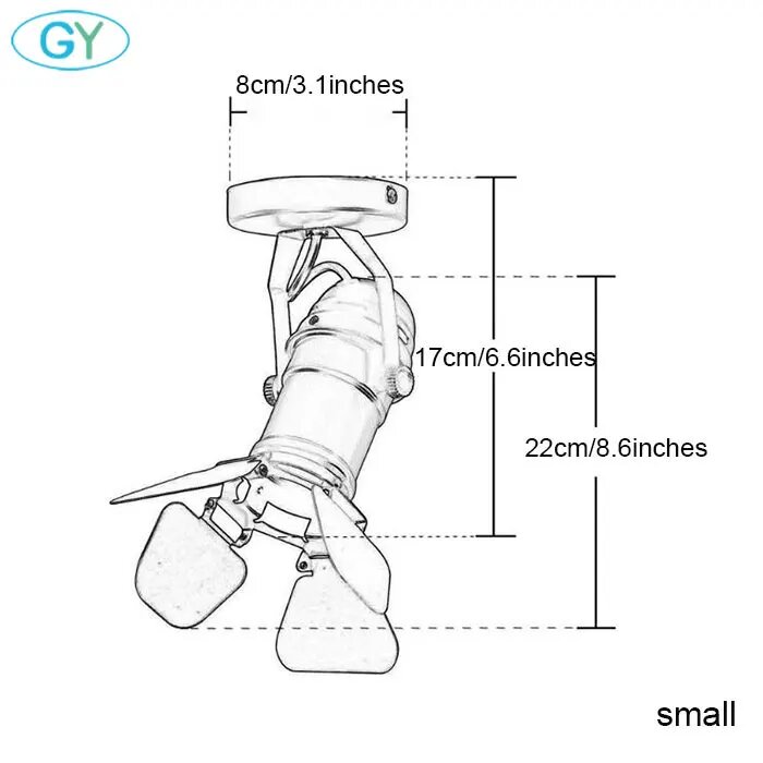 Настенный светильник GY черный without bulb small Серый