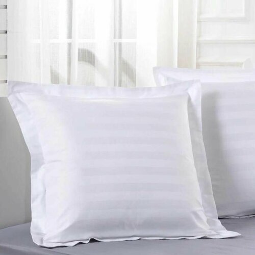 Наволочки 70х70 см с ушками набор 2 шт из страйп сатина 33 см 100 хлопок с застежкой на молнии 1568₽